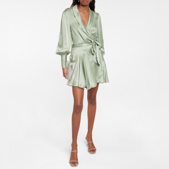 Zimmermann Silk Wrap V-Neck Minidress size 3/US size 10 - Picture 1 of 12